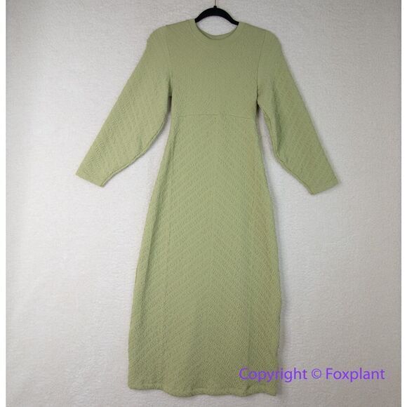 New! Free People Gabby Seamless Midi‎ Dress in green, size M/L - Picture 2 of 12